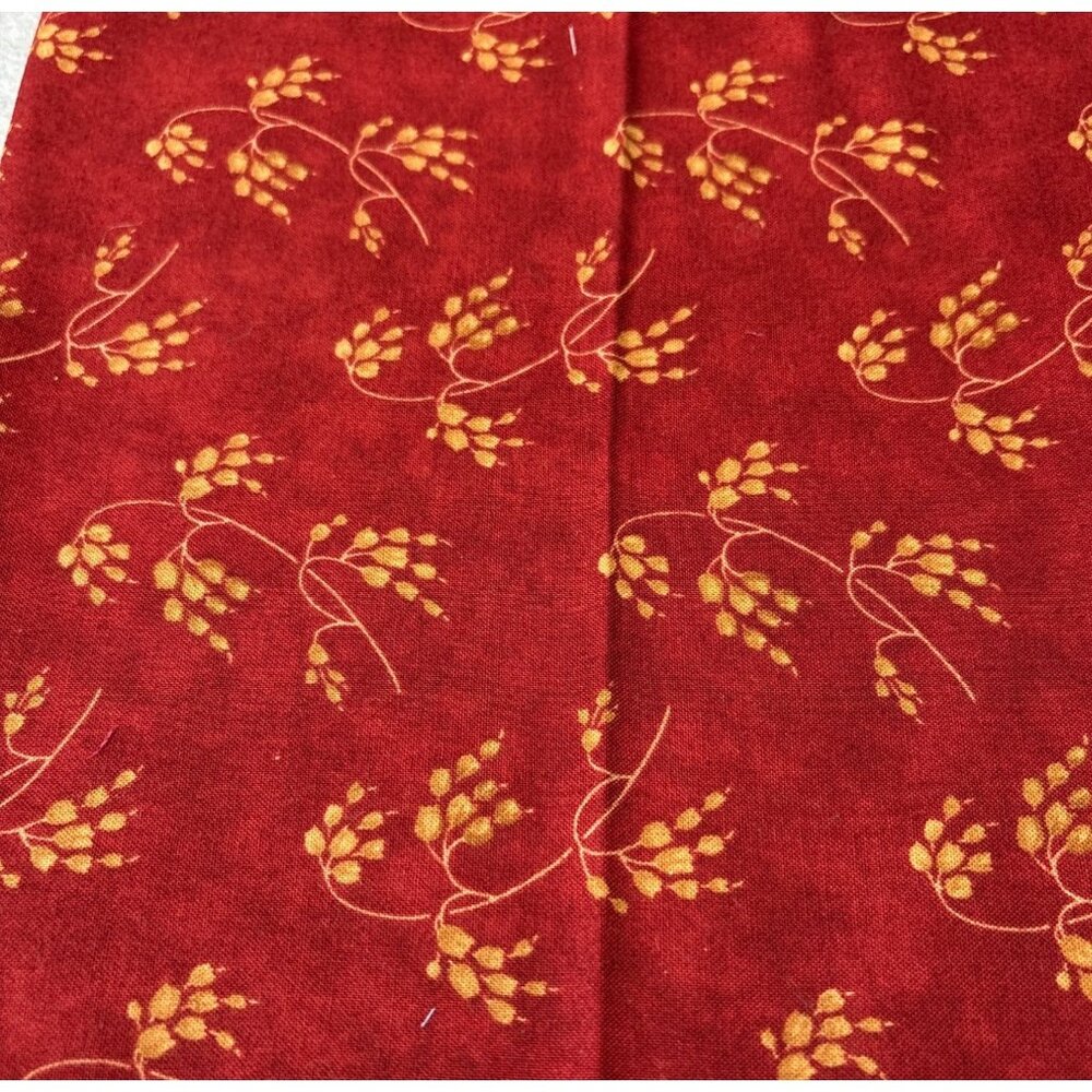Harvest Home Fat Quarter 18x22 Cotton Fabric By Brannock & Patek Red Gold Floral
